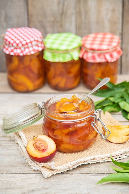 Preservação de comida de geléia de nectarina.