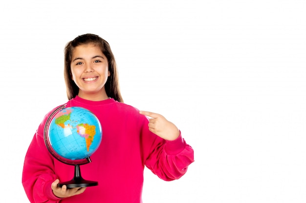 Preteen Mädchen mit rosa Sweatshirt