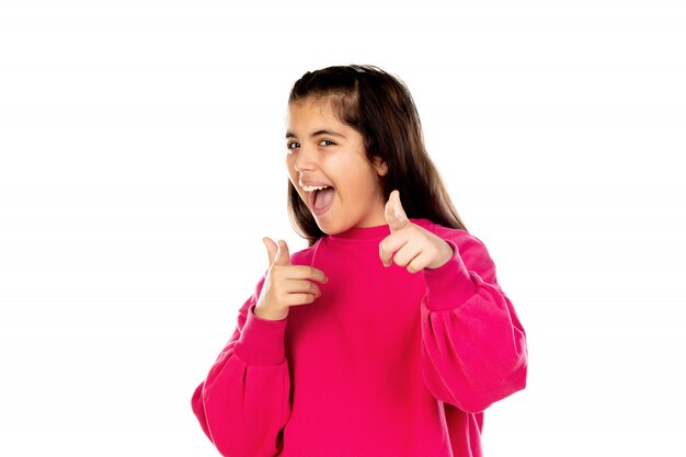 Preteen Mädchen mit rosa Sweatshirt