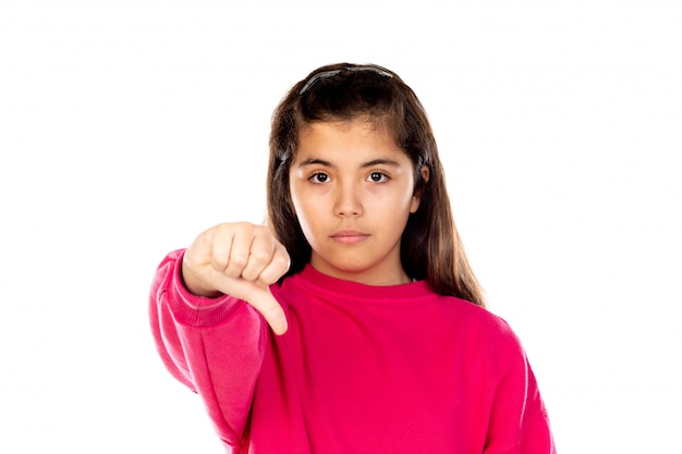 Preteen Mädchen mit rosa Trikot