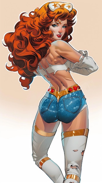 Pretty Woman Comics Art Full Body Shot (Foto de Corpo Completo da Mulher Bonita)