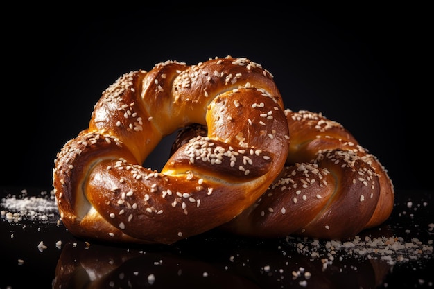 Pretzel cozido com sal Gerar ai