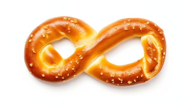 Foto pretzel de ia generativo en un fondo blanco aislado