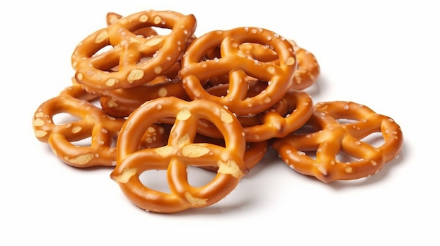 Foto pretzels auf weißem hintergrund isoliert