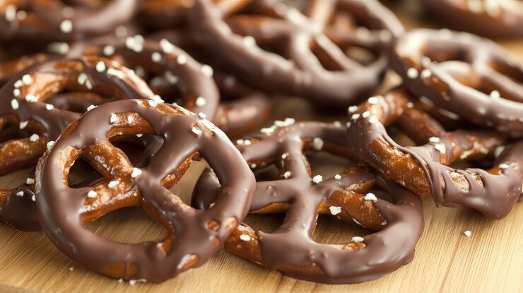 Pretzels cubiertos de chocolate