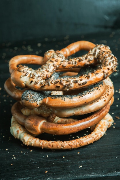 Pretzels macios caseiros preparados frescos