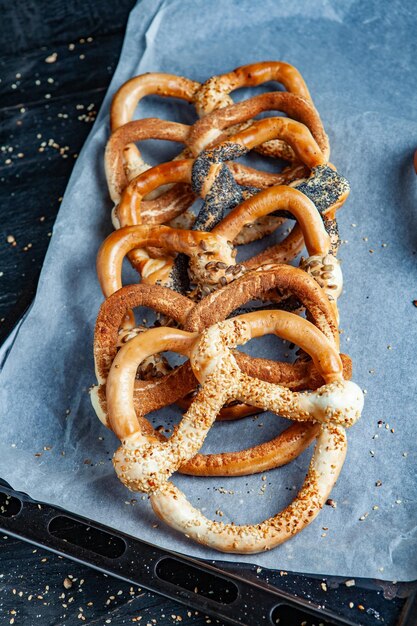 Pretzels suaves hechos en casa recién preparados