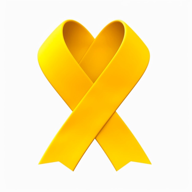 Prevenção de suicídio com fita de coração amarelo