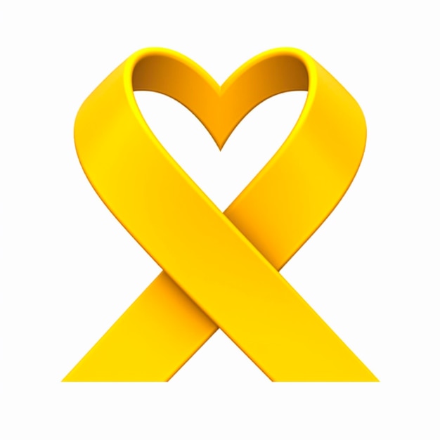 Foto prevenção de suicídio em 3d fita amarela com coração