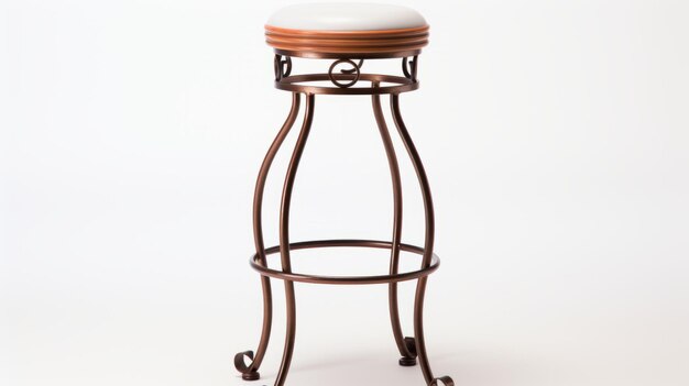 Preview of Bar Stool Modelo 3D en bronce claro y blanco