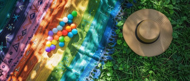 Pride-Piknik im Park im Hintergrund