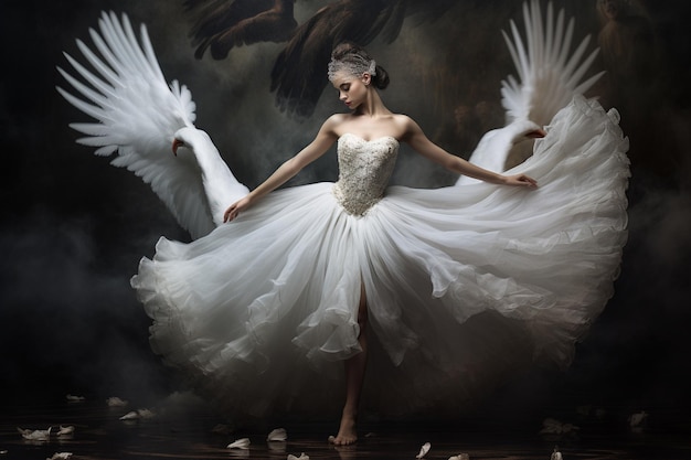 Prima bailarina cisne blanco