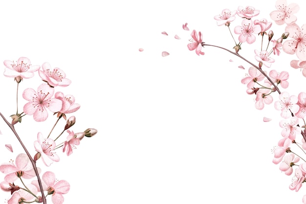 La primavera de las cerezas en flor con un fondo transparente