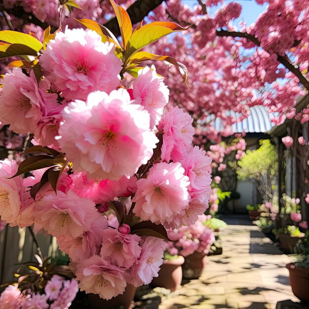 La primavera florece en un jardín vibrante