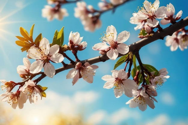 La primavera florece bajo la luz del sol