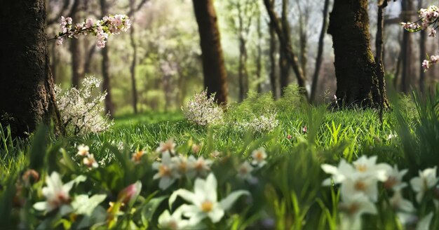 La primavera en un jardín de campo