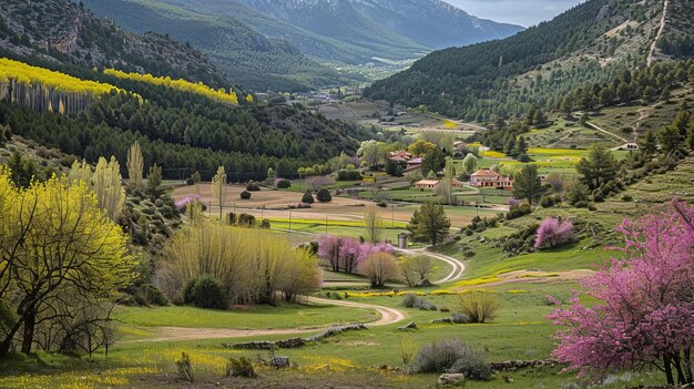 Foto primavera en las montañas de gudar teruel aragón españa