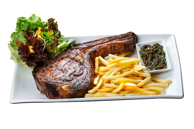 Prime Rib mit Pommes und Salat