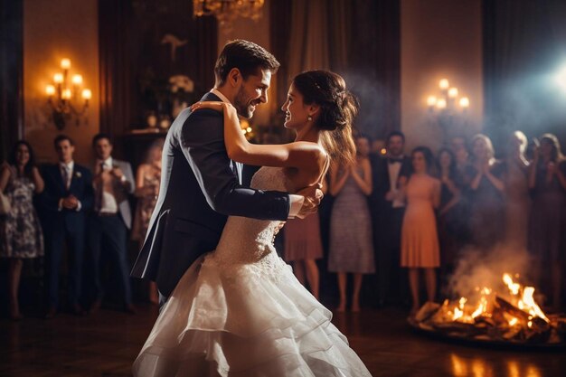 primeira dança de casamento de recém-casados