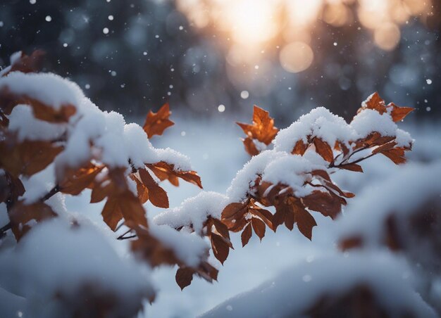 Primeiras cores de neve de inverno desenho animado real Aquarela tendência em estações de arte foto de estúdio de foco afiado