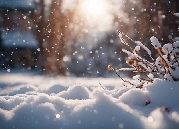 Primeiras cores de neve de inverno desenho animado real Aquarela tendência em estações de arte foto de estúdio de foco afiado