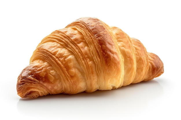 Un primer croissant aislado sobre fondo blanco.