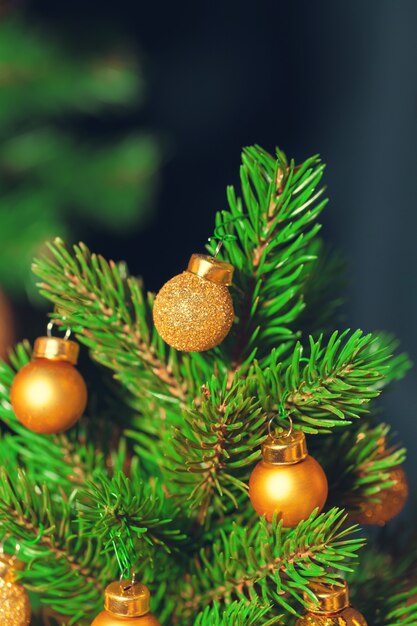 Primer decorado del árbol de Navidad.