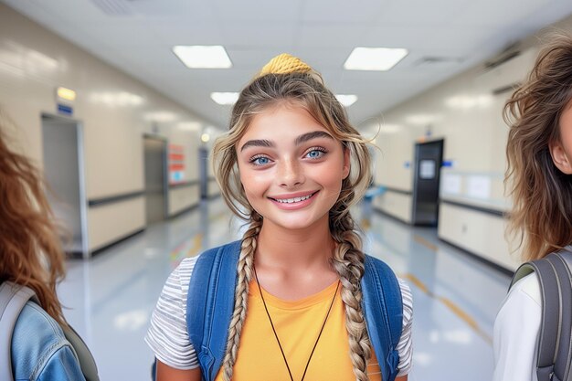 Primer día de alegría Un brillante comienzo en el pasillo de la escuela secundaria