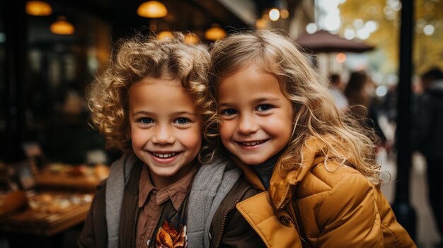 En el primer día de clases, los hermanos sostienen a una hermana asustada.