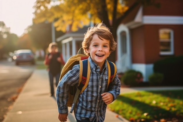 El primer día de colegio de un niño IA generativa