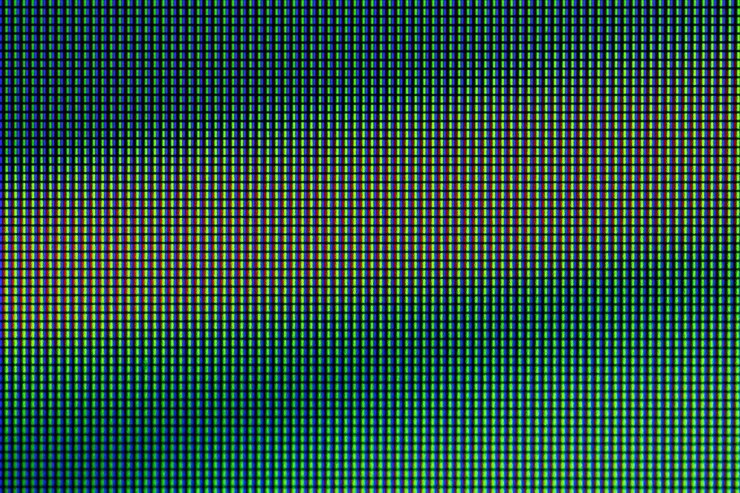 Primer diodo LED RGB de TV LED o panel de visualización de pantalla de computadora con monitor LED.