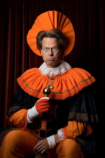 Foto el primer ministro rutte como sinterklaas y geert wilders como pete negro