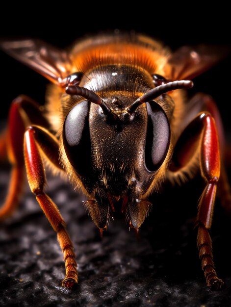 un primer plano de una abeja