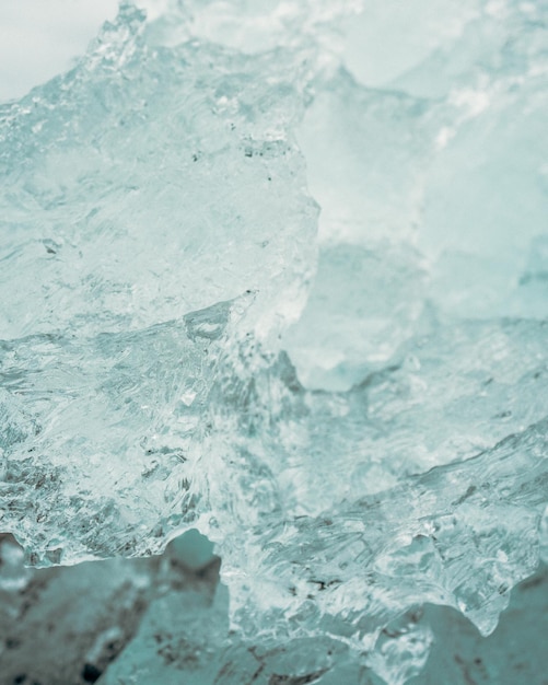 Foto primer plano de agua congelada