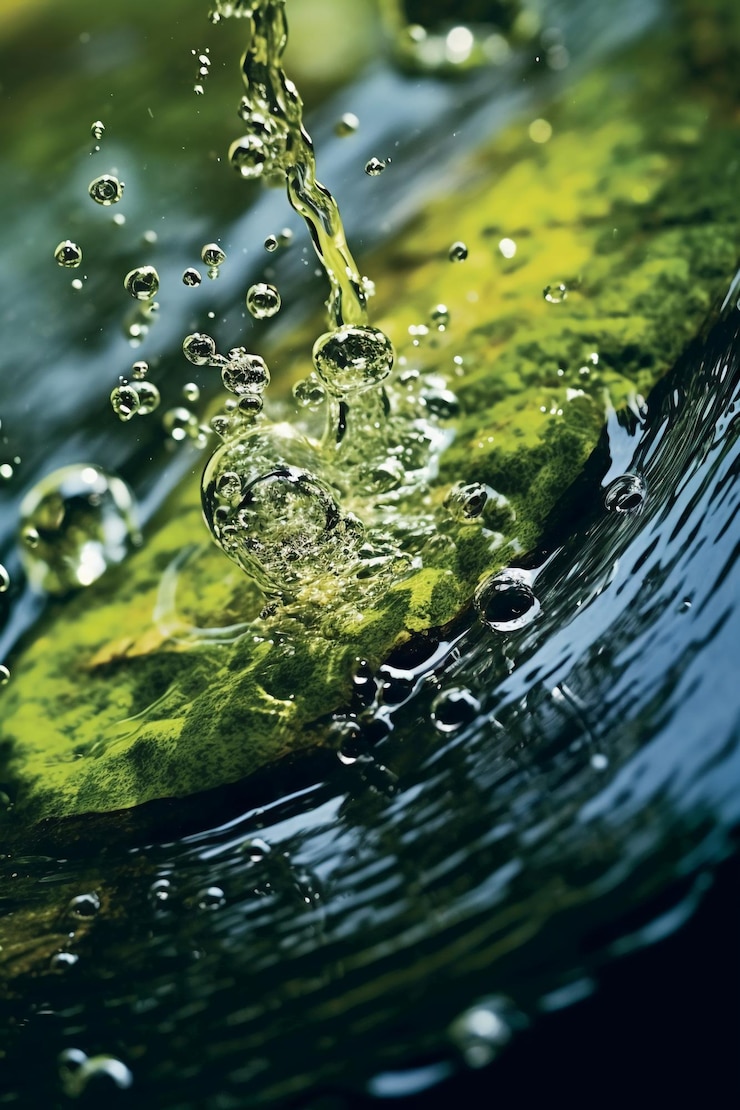 Foto primer plano de agua que vierte en la naturaleza ia generativa