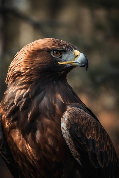 Un primer plano de un águila real