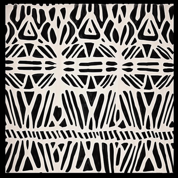 un primer plano de una alfombra negra y blanca con un patrón generativo ai