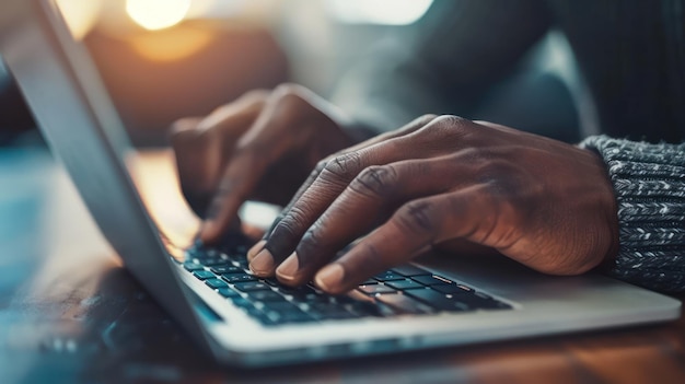 Primer plano de alguien escribiendo en un teclado de tableta