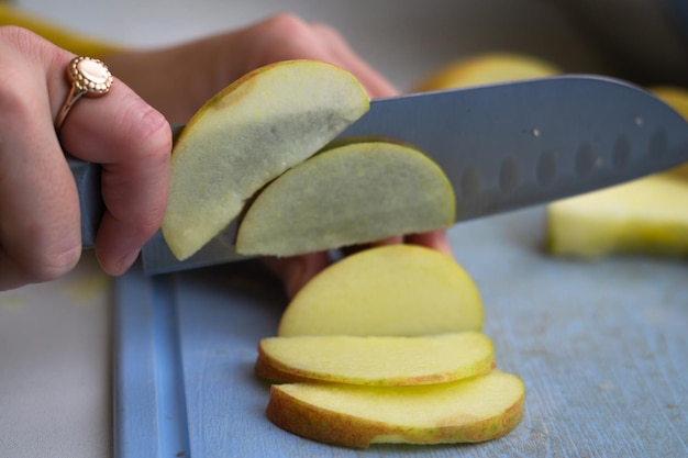 primer plano de algunas ensaladas de manzana