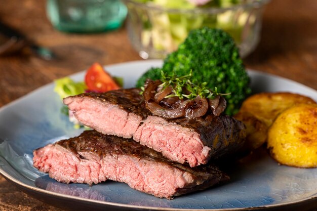 Foto primer plano de los alimentos en el plato