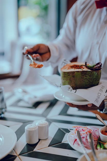 Primer plano de los alimentos