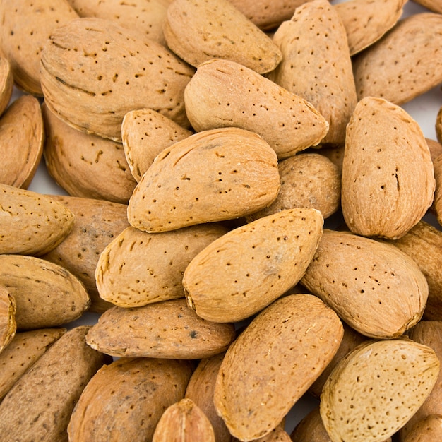 Primer plano de almendras