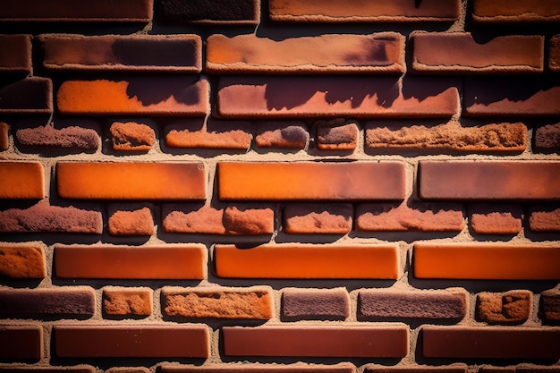 Primer plano del antiguo fondo de pared de ladrillo marrón