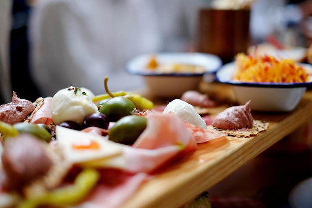 Primer plano de los aperitivos