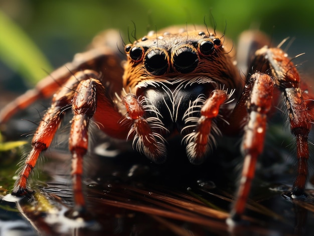 un primer plano de una araña