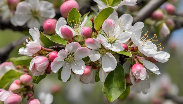 Foto un primer plano de un árbol con flores rosas y la palabra cereza en él