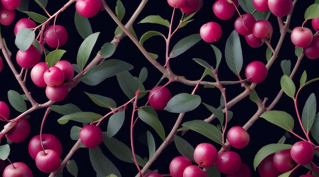 Un primer plano de un árbol con frutos rojos