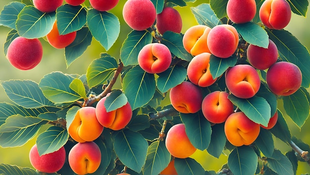 Un primer plano de un árbol con frutos