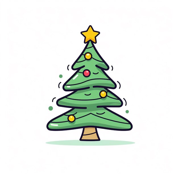 Un primer plano de un árbol de Navidad con una estrella en la parte superior