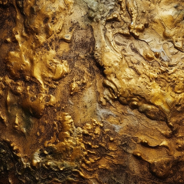 Un primer plano de un árbol con un patrón de pan de oro.
